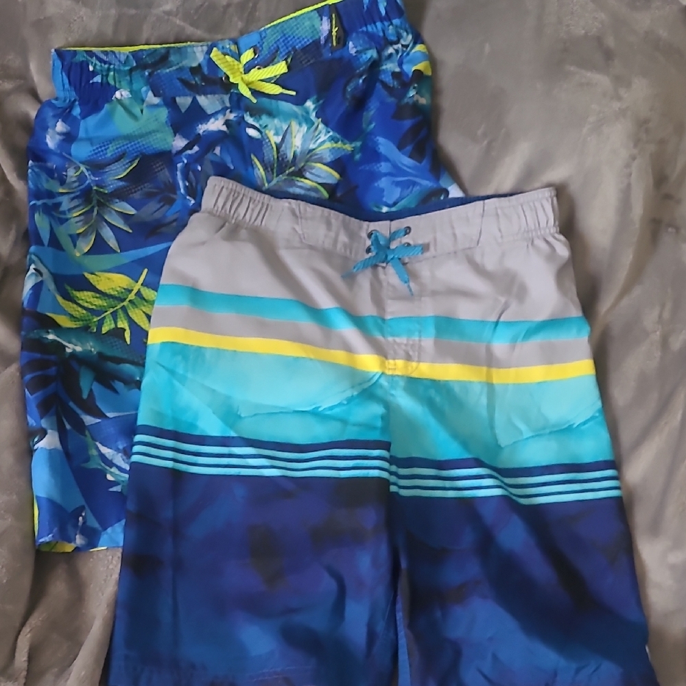 Blue and Gray Swim Trunks Set